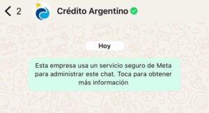 WhatsApp credito argentino