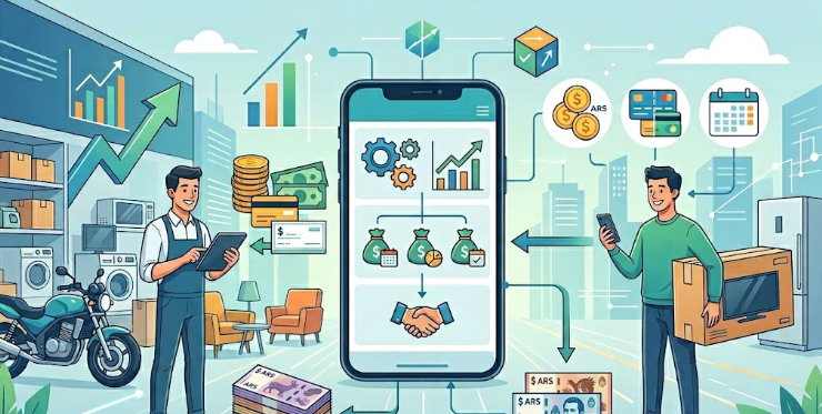 ¿Qué opciones de financiamiento para comercios ofrece Crédito Argentino a través de su plataforma online?